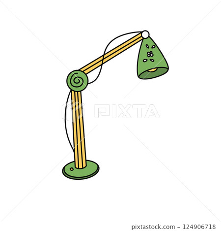 A green lamp with a yellow base A green lamp with a yellow base 124906718