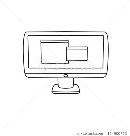 A computer monitor with a black background A computer monitor with a black background 124906753