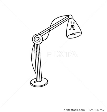 A lamp with a flower design on it A lamp with a flower design on it 124906757