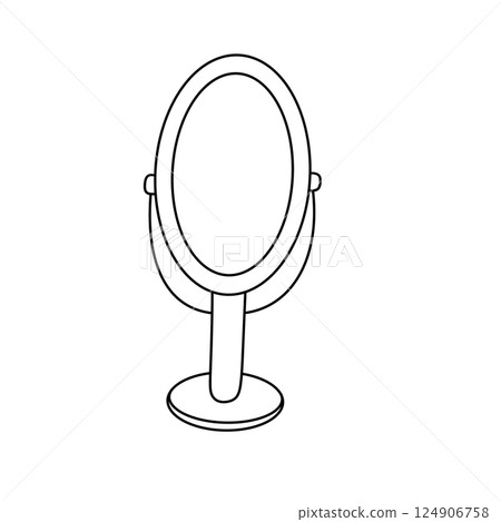 A mirror is drawn in black and white A mirror is drawn in black and white 124906758
