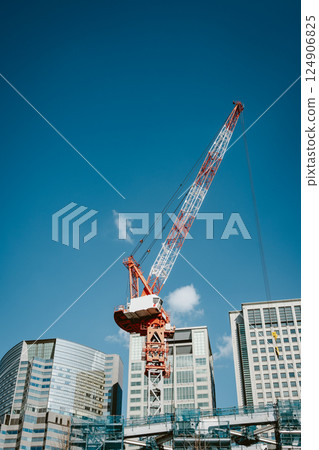 Tokyo scenery during bridge reconstruction work Keikyu Shinagawa Station 2025.03 h-5 Film-like 124906825