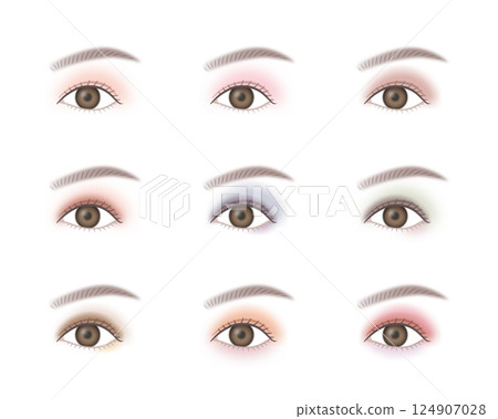Eye makeup variation illustration Eye makeup variation illustration 124907028