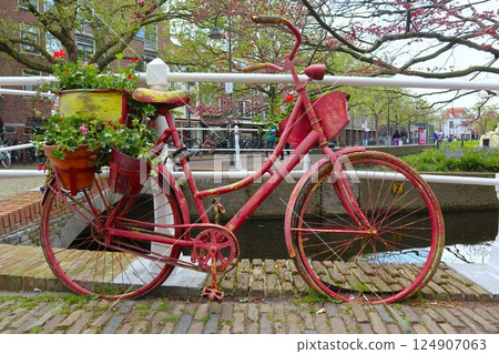Bicycles in Delft, the Netherlands 124907063