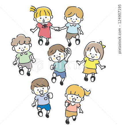 Children walking together 124907195