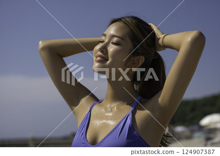 Beach woman image Beach woman image 124907387