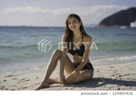 海灘女人形象 124907426