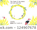 Mimosa, Sakura Java Sparrow, and White Java Sparrow Frame Set 124907678