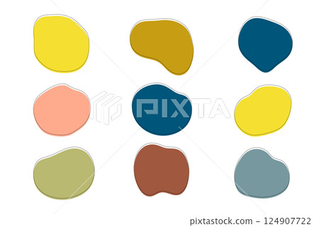 一組色彩鮮豔的寬鬆鏡框，採用北歐風格的柔和色調 124907722