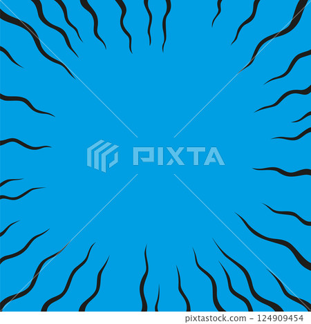 A vivid blue background featuring black lines radiating outward from it A vivid blue background featuring black lines radiating outward from it 124909454