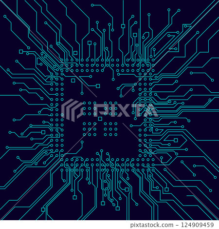 High-tech technology background texture. Circuit board vector illustration 124909459