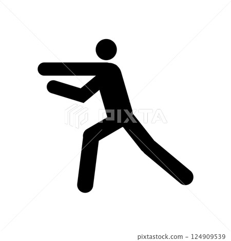 icon of man doing taekwondo kick icon of man doing taekwondo kick 124909539