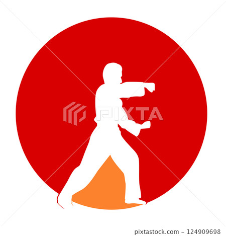 icon of man doing taekwondo kick vector icon of man doing taekwondo kick vector 124909698