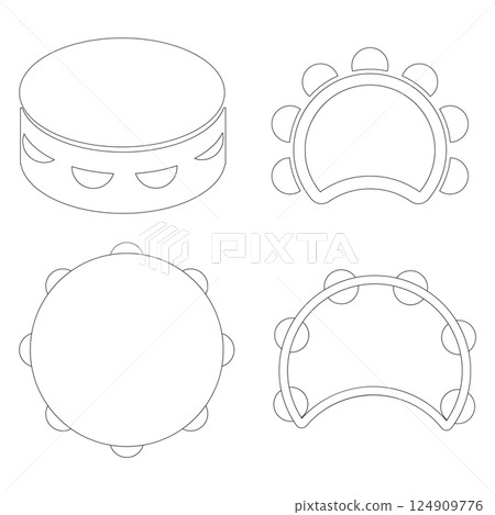 tambourine icon traditional musical instruments vector 124909776
