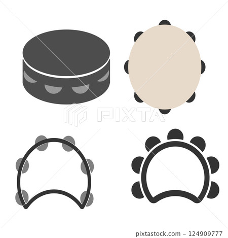 tambourine icon traditional musical instruments vector 124909777