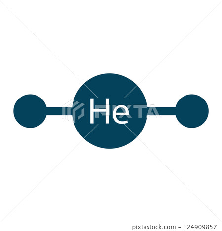 Helium periodic table element chemical symbol. Vector helium atom gas icon 124909857