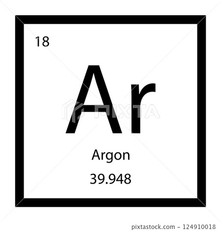 Argon Ar chemical element icon. The chemical element of the periodic table Argon Ar chemical element icon. The chemical element of the periodic table 124910018