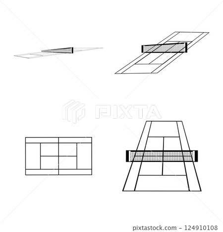 tennis court icon vector 124910108