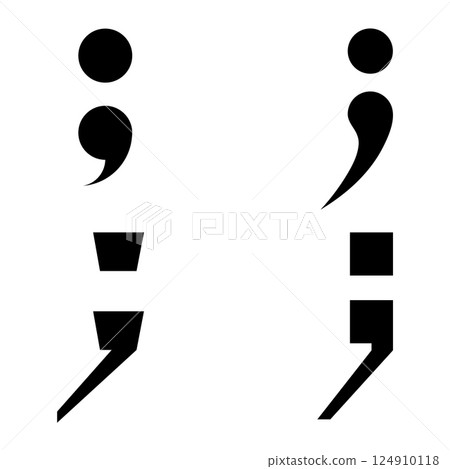 semicolon icon vector 124910118