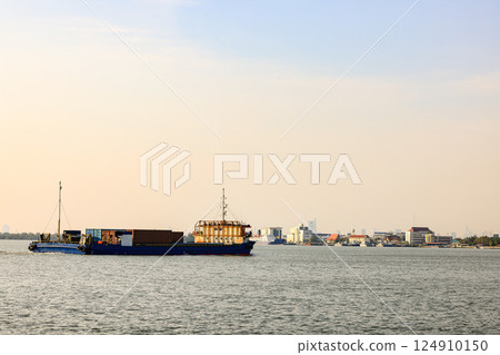 ocean liner, Cargo Ship, Thanker going to port in thai gulf zone near samutprakarn province, Thailand. ocean liner, Cargo Ship, Thanker going to port in thai gulf zone near samutprakarn province, Thailand. 124910150