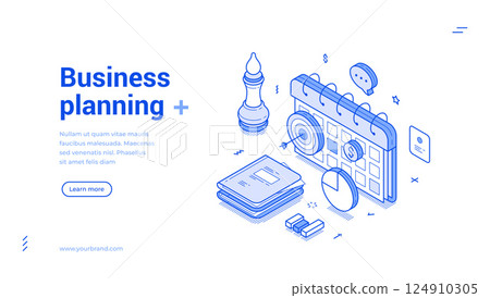 Business planning time management productivity efficiency isometric web banner vector illustration Business planning time management productivity efficiency isometric web banner vector illustration 124910305