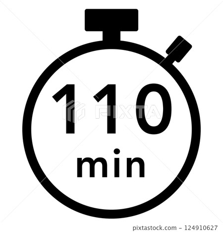 110 minutes stopwatch icon 124910627