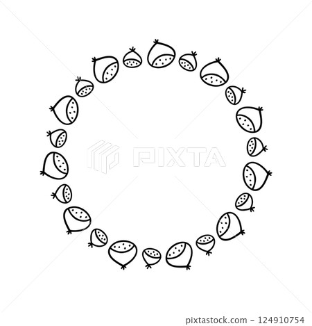 Simple hand-drawn cute chestnut frame 124910754