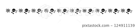 Simple hand-drawn cute Halloween border Simple hand-drawn cute Halloween border 124911139