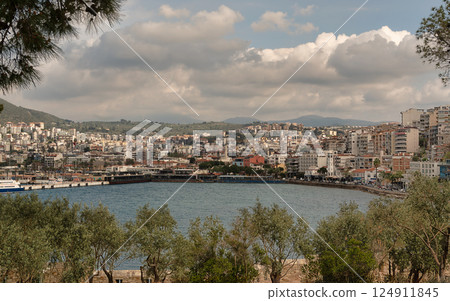 Exploring the coastal beauty of Kusadasi in Aydin Province, Turkey with a vibrant city view Exploring the coastal beauty of Kusadasi in Aydin Province, Turkey with a vibrant city view 124911845