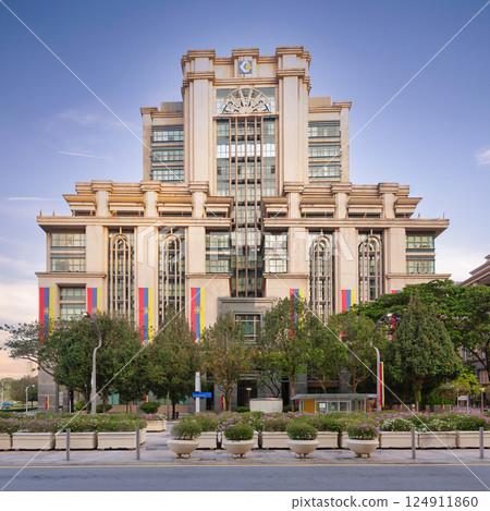 Ministry of Plantation Industries and Commodities building in Putrajaya, Malaysia during the golden hour 124911860