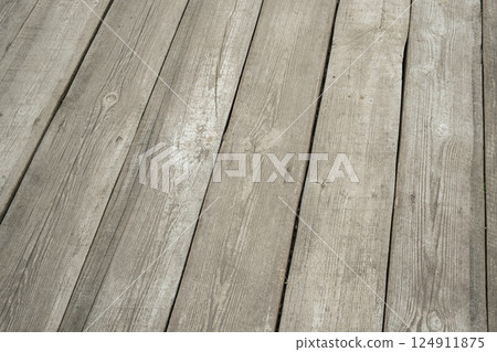 Texture of wooden gray planks close-up Texture of wooden gray planks close-up 124911875