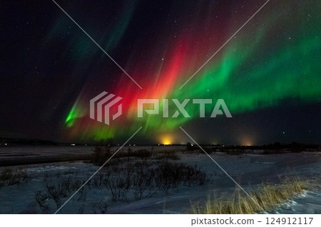 Aurora Borealis over Island 124912117