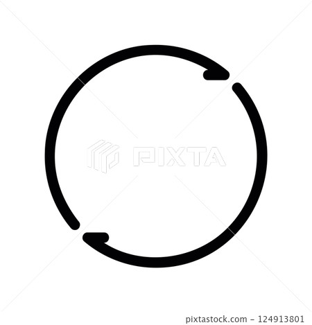 Circular arrows icon indicating refresh, reload, synchronization, or loop action 124913801