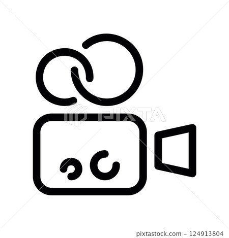 Vintage style movie camera icon representing filmmaking or video recording Vintage style movie camera icon representing filmmaking or video recording 124913804