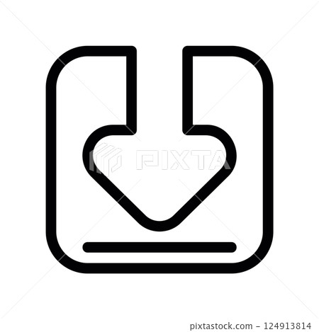 Download icon with arrow pointing into a container signifying saving or receiving 124913814