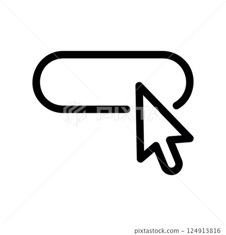 Cursor pointing at an elongated button indicating a click action or selection Cursor pointing at an elongated button indicating a click action or selection 124913816