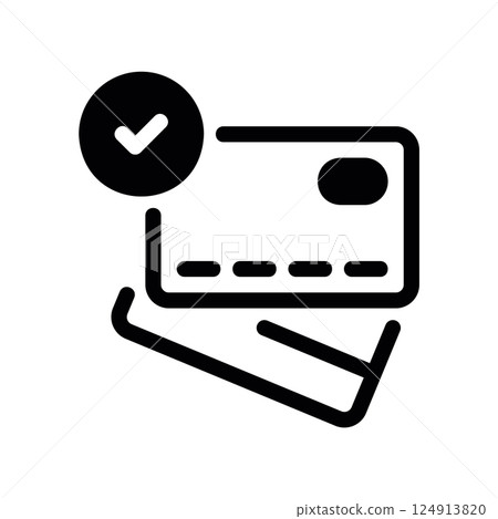 Multiple payment cards with checkmark signifying verified payment methods Multiple payment cards with checkmark signifying verified payment methods 124913820