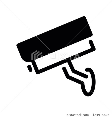 Solid surveillance camera icon indicating monitoring, security, or recording 124913826