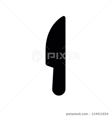 Solid knife icon representing cutlery, food preparation, or dining utensil 124913834