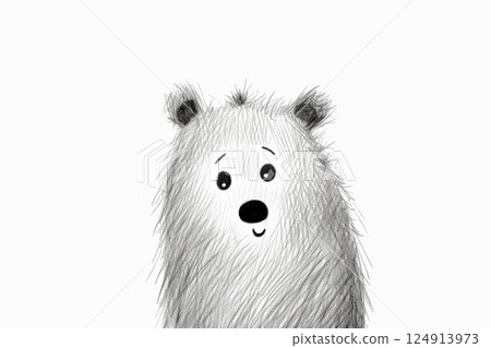 Cartoon bear with a big smile on its face. Cartoon bear with a big smile on its face. 124913973