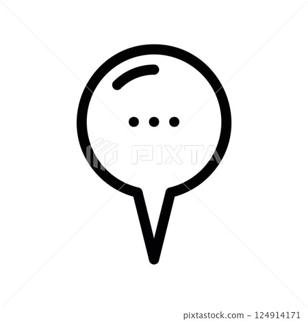 Speech bubble with ellipsis icon, indicating a pending message or typing 124914171