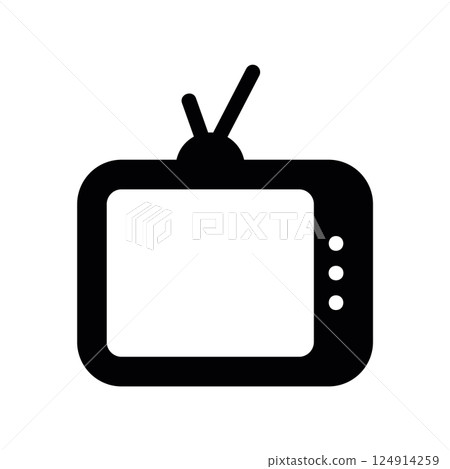 Vintage television icon for entertainment broadcasting display Vintage television icon for entertainment broadcasting display 124914259
