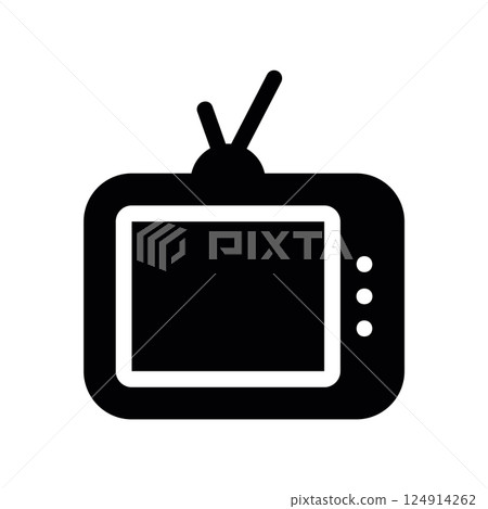 Vintage television icon entertainment broadcasting display Vintage television icon entertainment broadcasting display 124914262