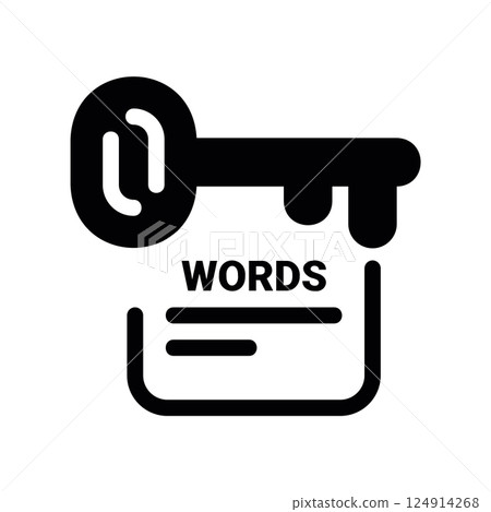 Keyword research concept icon with key and text field 124914268