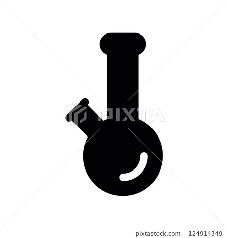 Glass water pipe device icon for smoking purposes Glass water pipe device icon for smoking purposes 124914349