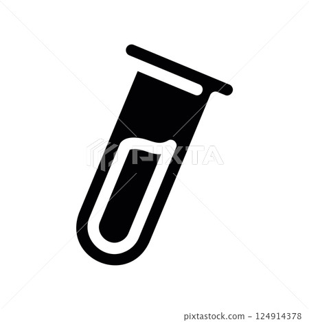 Laboratory test tube containing liquid sample icon symbol Laboratory test tube containing liquid sample icon symbol 124914378