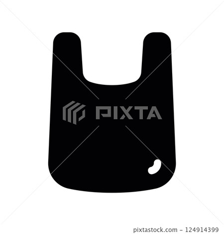 Simple plastic carrier bag with handles for shopping icon Simple plastic carrier bag with handles for shopping icon 124914399