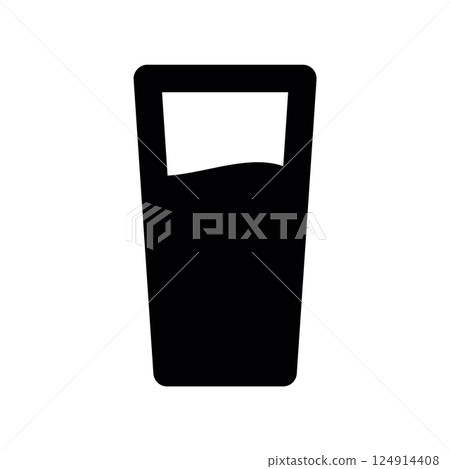 Simple drinking glass filled with liquid beverage icon Simple drinking glass filled with liquid beverage icon 124914408