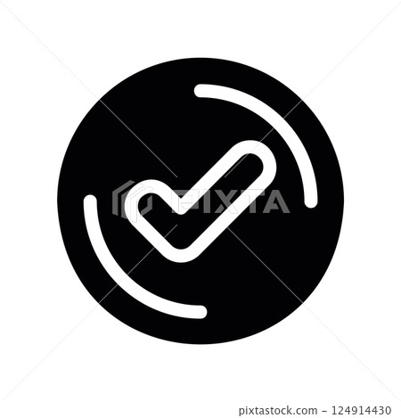 Confirmation checkmark symbol inside a circle validation icon Confirmation checkmark symbol inside a circle validation icon 124914430