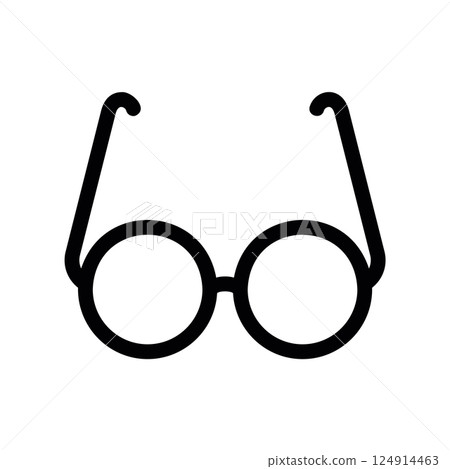 Outline icon of simple round spectacles for vision representation style 124914463