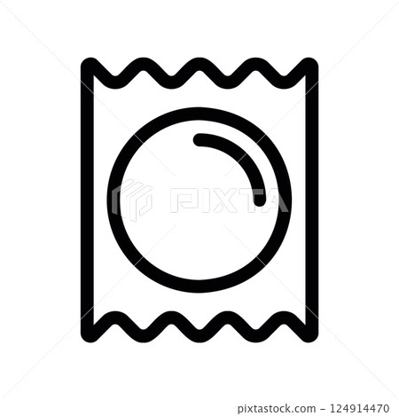 Outline of a sealed packet containing barrier protection item healthcare focus 124914470